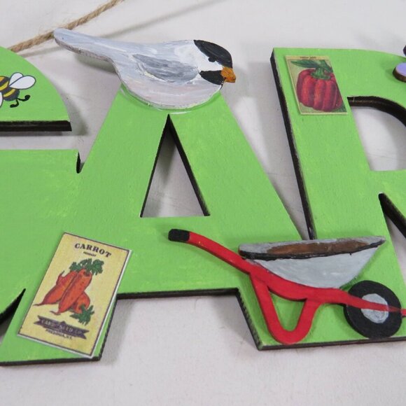 Wood GARDEN Gardening Themed Sign (dimensional) - Picture 4 of 9